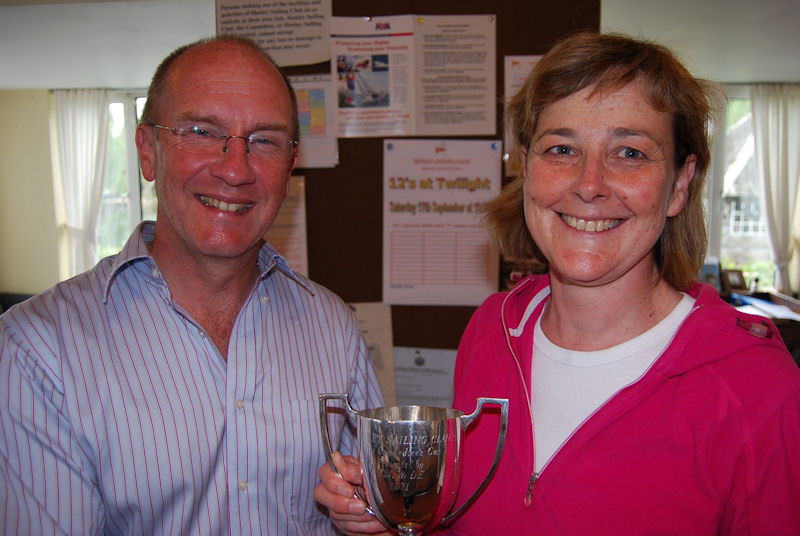Carol Stitson of HSC winner of the Vice-Commodore's Cup with Tim Saunders, Commodore of HSC photo copyright Duncan Mackay taken at Henley Sailing Club and featuring the ILCA 7 class