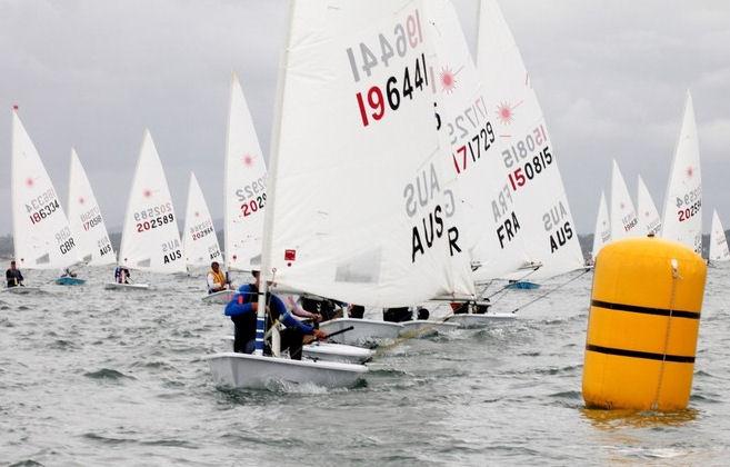 Laser World Masters Championships day 6 photo copyright Laser Masters Worlds Media 2012 taken at Royal Queensland Yacht Squadron and featuring the Laser class