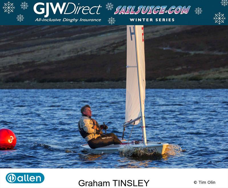 Graham Tinsley wins the Yorkshire Dales Brass Monkey 2017 photo copyright Tim Olin / www.olinphoto.co.uk taken at Yorkshire Dales Sailing Club and featuring the ILCA 7 class