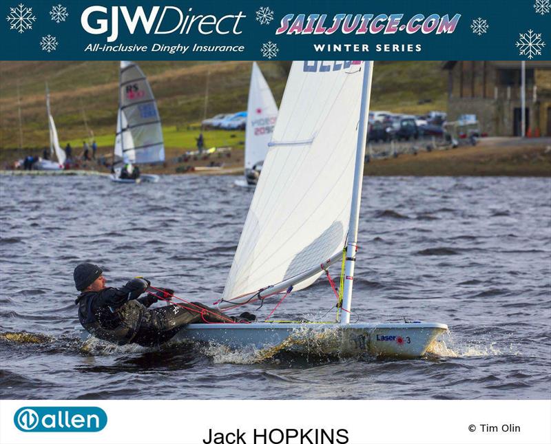 Jack Hopkins at the Yorkshire Dales Brass Monkey 2017 photo copyright Tim Olin / www.olinphoto.co.uk taken at Yorkshire Dales Sailing Club and featuring the ILCA 7 class
