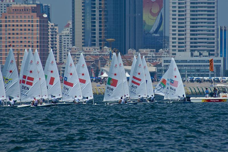 Laser start - Qingdao Olympic Regatta 2008 photo copyright Richard Gladwell taken at  and featuring the ILCA 7 class