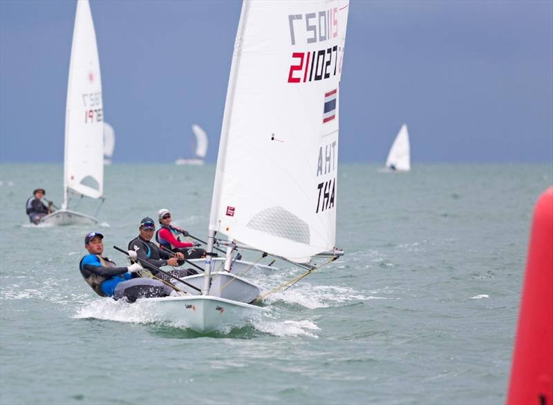 Follow my lead on the Single-Handed Monohull Dinghy course photo copyright Guy Nowell taken at Ocean Marina Yacht Club and featuring the ILCA 7 class