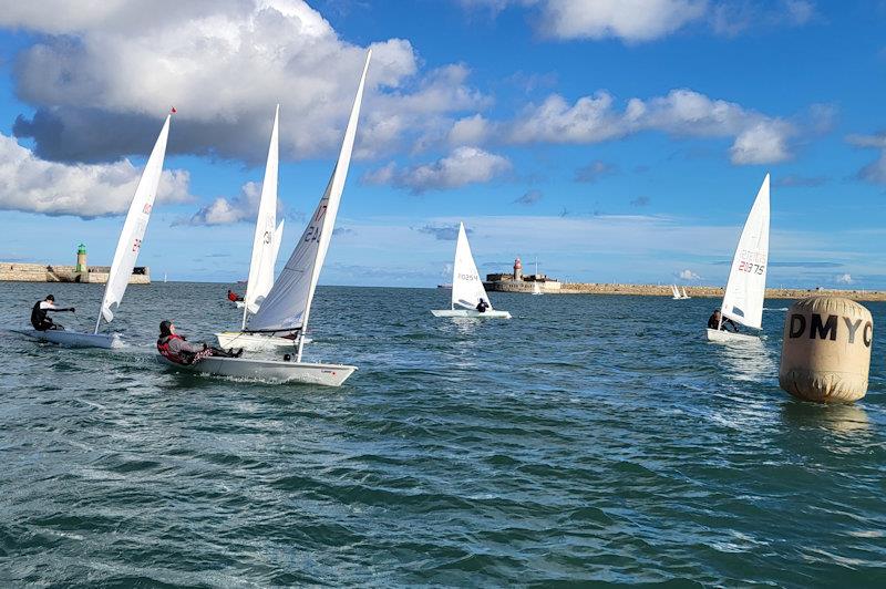 Viking Marine DMYC Frostbites series 2 - Roy McKay leads a group of ILCA 7s round the weather mark - photo © Ian Cutliffe