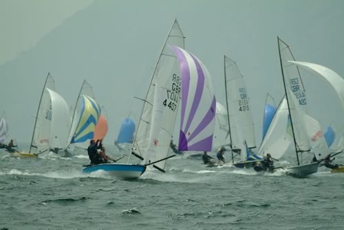 The Laser 4000 fleet enjoy classic Lake Garda conditions photo copyright Nick Kirk / www.n-d-k.com taken at  and featuring the 4000 class