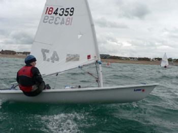 Action from the Laser open at Lancing