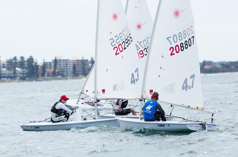 Laser 4.7s on day 2 of the Yachting NSW Youth Championships photo copyright Robin Evans taken at Georges River 16ft Skiff Sailing Club  and featuring the ILCA 4 class