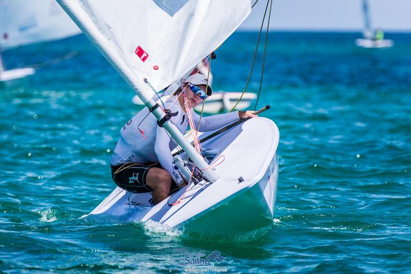 Australian Youth Championship 2017 day 2 at Adelaide photo copyright Beau Outteridge / Australian Sailing taken at Adelaide Sailing Club and featuring the ILCA 4 class
