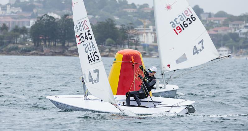 Littlechild negotiating conditions at Sail Sydney 2017 photo copyright Robin Evans taken at Woollahra Sailing Club and featuring the ILCA 4 class