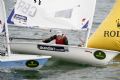 Alison Young (GBR) slips in at the mark during the Laser Radial Rolex Miami OCR Medal Race