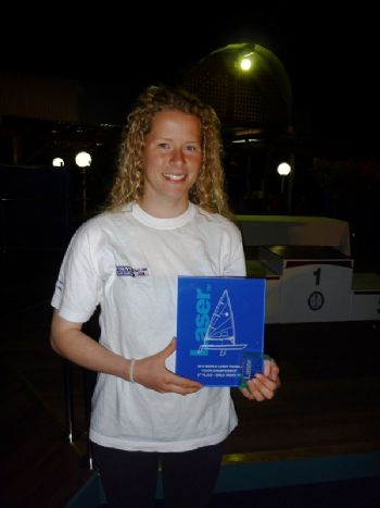 Georgina Povall with her 2012 Laser Radial Youth World Championship trophy