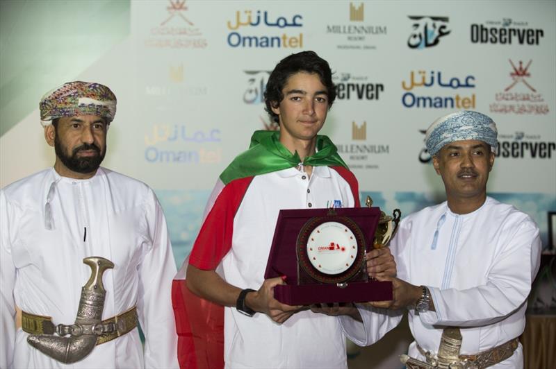 Gianmarco Planchestainer wins the Under 17 title at the Laser Radial Youth Worlds in Oman photo copyright Mark Lloyd taken at Oman Sail and featuring the ILCA 6 class