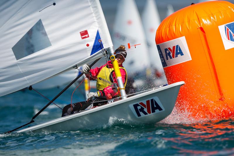 Ellie Cumpsty on day 3 of the RYA Youth National Championships photo copyright Paul Wyeth / RYA taken at Weymouth & Portland Sailing Academy and featuring the ILCA 6 class