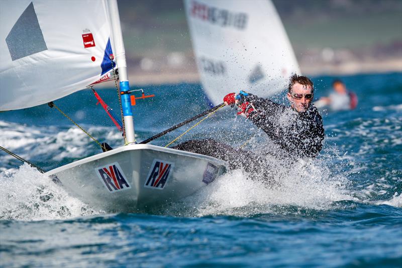 Anthony Parke on day 3 of the RYA Youth National Championships photo copyright Paul Wyeth / RYA taken at Weymouth & Portland Sailing Academy and featuring the ILCA 6 class