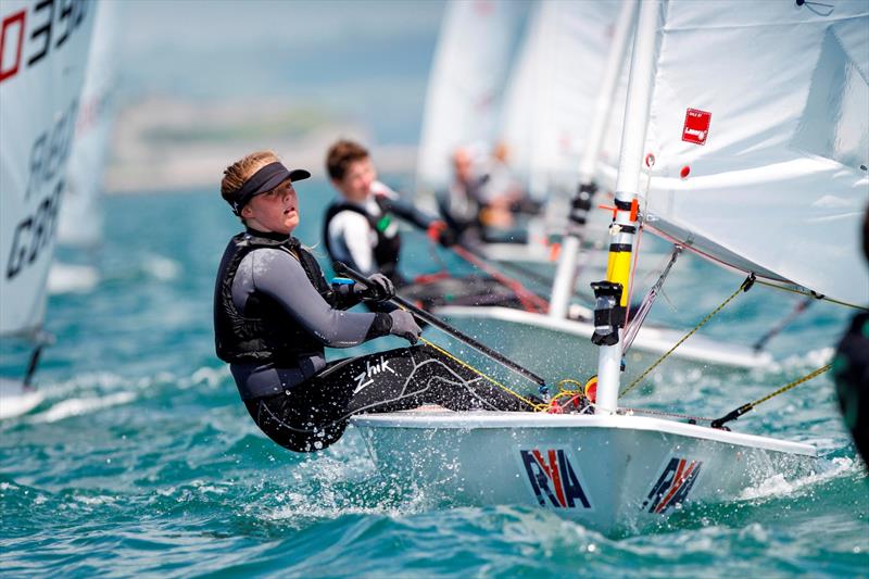Hannah Brant in action at the 2014 Laser Europa Cup at the Weymouth and Portland National Sailing Academy photo copyright Paul Wyeth / RYA taken at Weymouth & Portland Sailing Academy and featuring the ILCA 6 class