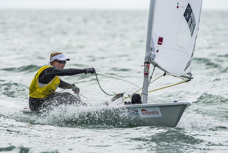 Anne-Marie Rindom (DEN 207194) on day 4 of ISAF Sailing World Cup Miami photo copyright Walter Cooper / US Sailing taken at Coconut Grove Sailing Club and featuring the ILCA 6 class