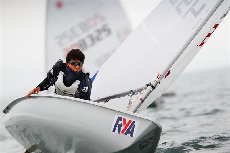 Milo Gill-Taylor on day 2 of the RYA ISAF Youth Worlds Selection Event at Hayling Island photo copyright Paul Wyeth / RYA taken at Hayling Island Sailing Club and featuring the ILCA 6 class