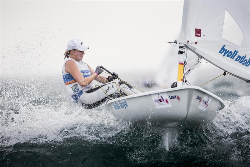 Marit Bouwmeester during the 2015 Laser Radial Women's Worlds in Oman photo copyright Mark Lloyd taken at Oman Sail and featuring the ILCA 6 class