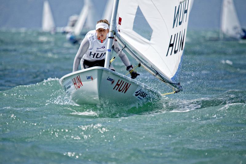 Maria Erdi on day 1 of the Youth Worlds in Langkawi photo copyright Christophe Launay taken at  and featuring the ILCA 6 class