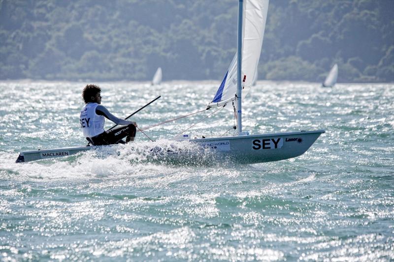 Martin Servina on day 3 of the Youth Worlds in Langkawi photo copyright Christophe Launay taken at  and featuring the ILCA 6 class