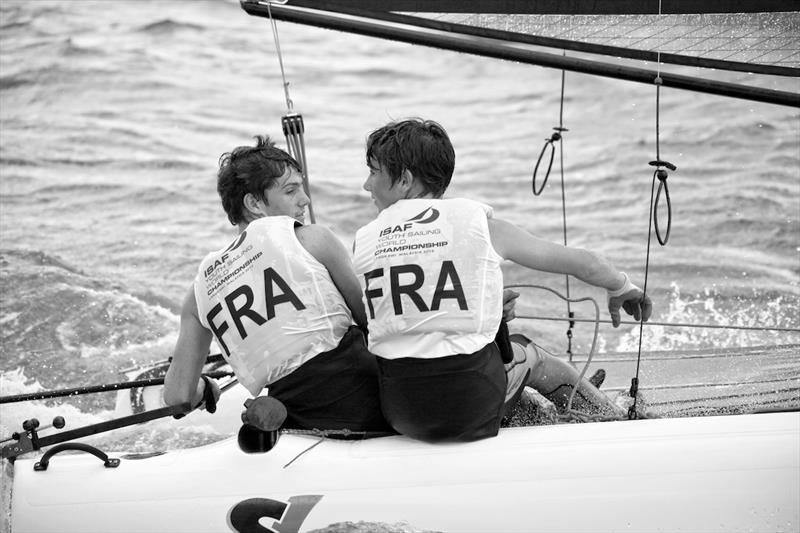 The French SL16 team on day 3 of the Youth Worlds in Langkawi photo copyright Christophe Launay taken at  and featuring the ILCA 6 class