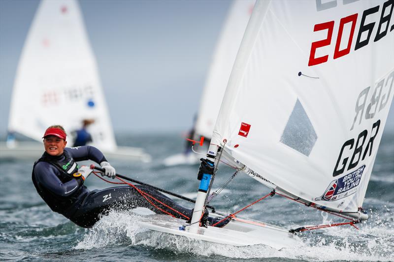 Ellie Cumpsty on day 4 of the RYA Youth National Championships photo copyright Paul Wyeth / RYA taken at Plas Heli Welsh National Sailing Academy and featuring the ILCA 6 class