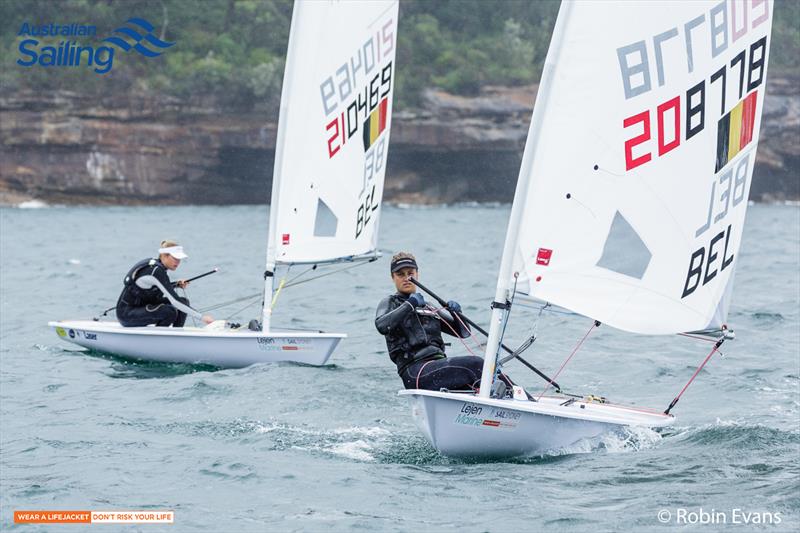 Belgium sailors negotating Sydney Harbour in the Laser Radial fleet at Sail Sydney photo copyright Robin Evans taken at Woollahra Sailing Club and featuring the ILCA 6 class