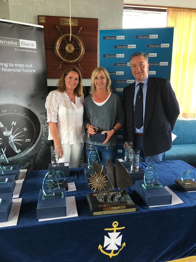 1st Lady Master Shirley Gilmore with Event Organiser Claire Storey and Rear Commodore Ruan O'Tiarnaigh at the Danske Bank Private Banking Irish Laser Masters Championship photo copyright Mark Mackey taken at Ballyholme Yacht Club and featuring the ILCA 6 class