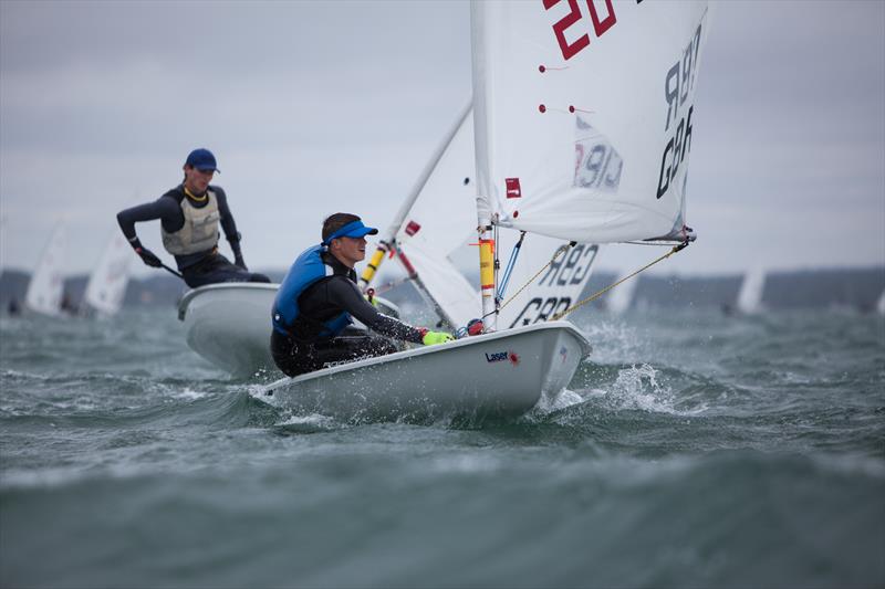 Jake Bowhay heading into 3rd place overall in the Royal Lymington Yacht Club Youth Laser Open photo copyright Christine Spreiter taken at Royal Lymington Yacht Club and featuring the ILCA 6 class