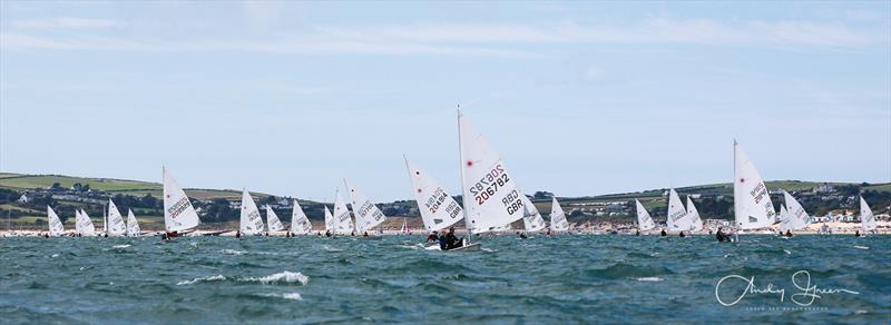 The Radial fleet going downwind during the Laser Nationals at Abersoch photo copyright Andy Green / www.greenseaphotography.co.uk taken at South Caernarvonshire Yacht Club and featuring the ILCA 6 class