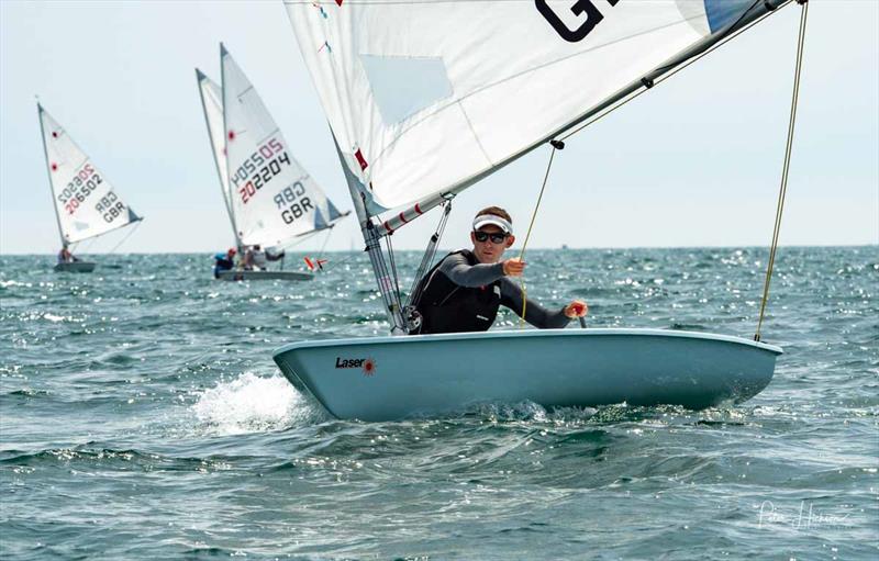 Ben Elvin wins the Radial fleet in the Laser Masters Nationals at Hayling Island - photo © Peter Hickson / HISC