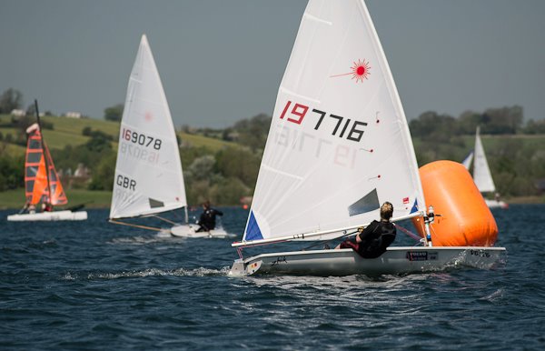Alice Woodings rounding a mark during the Derbyshire Youth Sailing event at Carsington photo copyright Steve Giles taken at Carsington Sailing Club and featuring the ILCA 6 class
