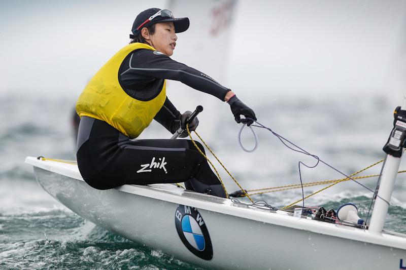 Lijia Xu claims Radial gold on day 4 of the Sail for Gold Regatta photo copyright Paul Wyeth / RYA taken at Weymouth & Portland Sailing Academy and featuring the ILCA 6 class