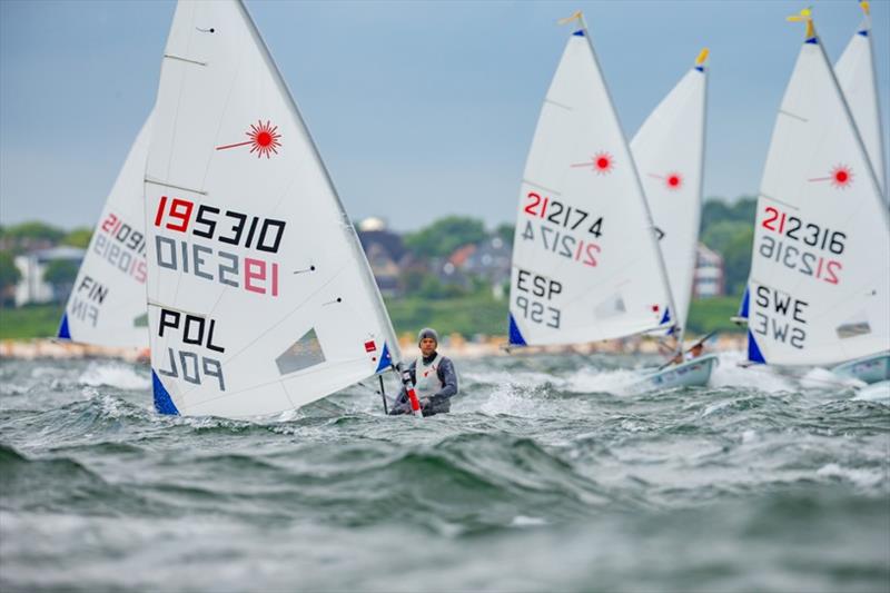 He was lucky: Marcin Rudawski won the fight against his countryman and hopes of a new chance to defends the title photo copyright Sascha Klahn / Kiel Week taken at Kieler Yacht Club and featuring the ILCA 6 class