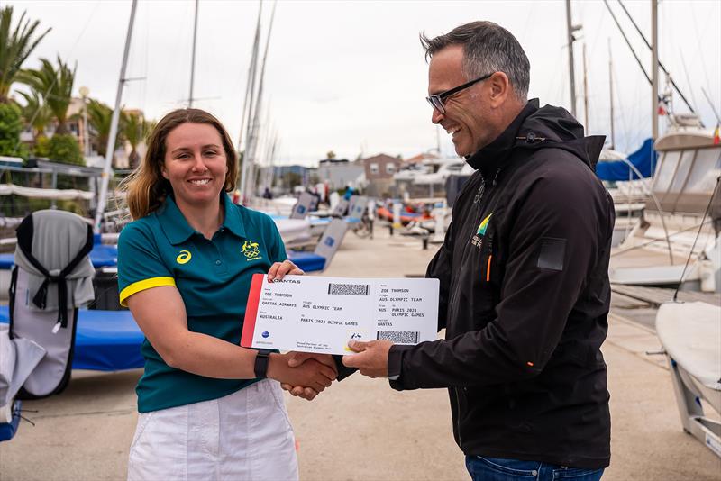 Zoe Thomson with Australian Sailing High Performance Director Iain Brambell CREDIT Beau Outteridge photo copyright Beau Outteridge / Australian Sailing Team taken at  and featuring the ILCA 6 class