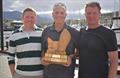 Karabos wins the 2024 SB20 Tasmanian Championship (l-r) Cole Dabner, Nick Rogers and Simon Burrows © Jane Austin