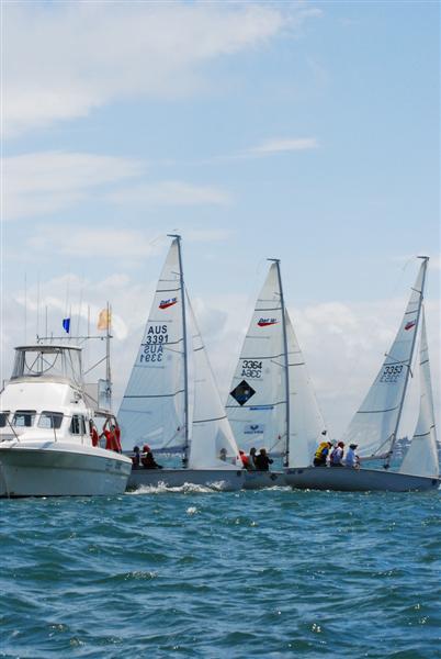 Racing on day one of Sail Brisbane photo copyright Suellen Hurling taken at Royal Queensland Yacht Squadron and featuring the SB20 class