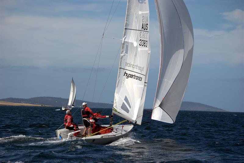 Steve Catchpool's Hypertronics racing on the River Derwent photo copyright Peter Campbell taken at Derwent Sailing Squadron and featuring the SB20 class
