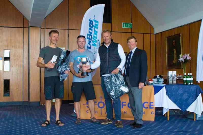 Andy Oddie (l), Gareth Edwards (r) & Rob Greenhalgh (c) win the Stormforce Coaching SB20 Nationals in Hamble - photo © RSrnYC