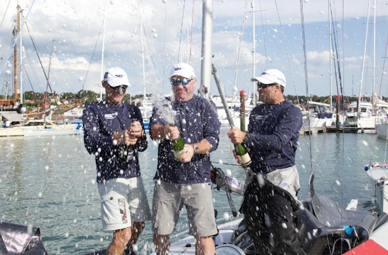 Geoff Carveth, Jerry Hill & Richard Lovering win the SB20 Worlds at Cowes photo copyright Jennifer Burgis taken at Royal Yacht Squadron and featuring the SB20 class