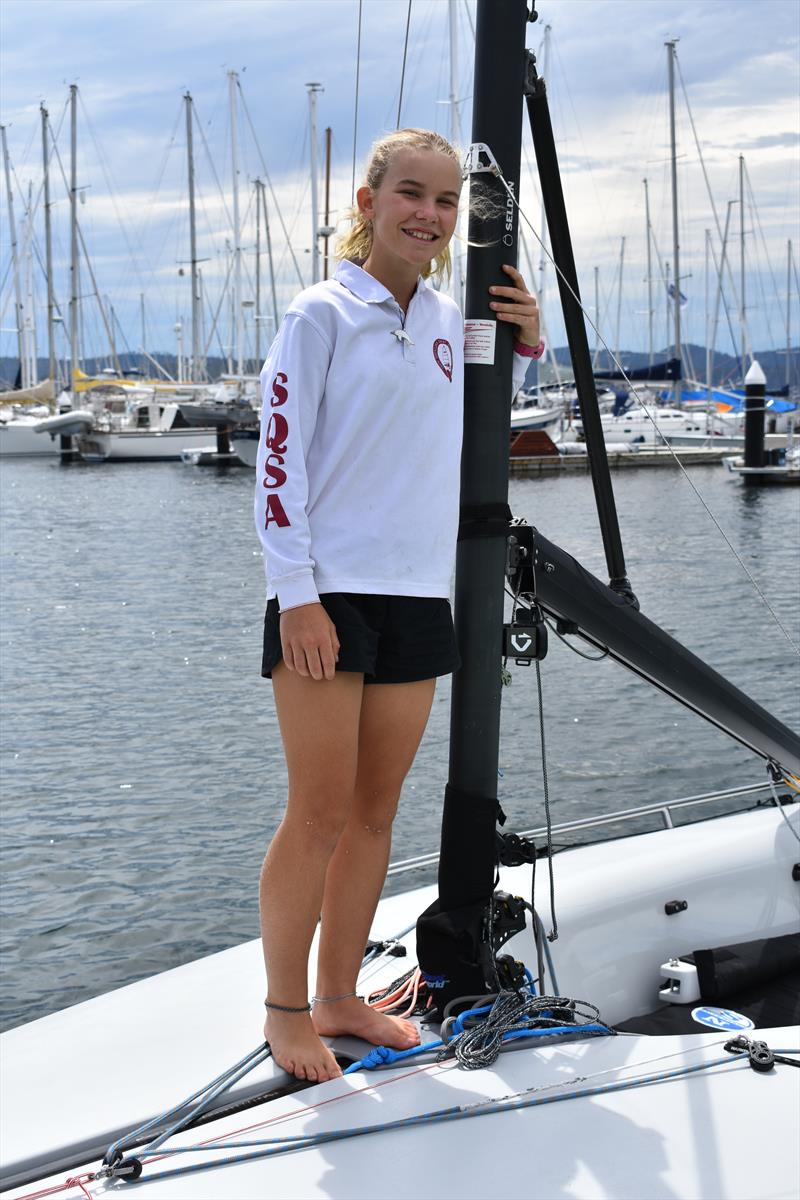 Seisia Mair,  aged 13, is the young skipper in the SB20 worlds photo copyright Jane Austin taken at Royal Yacht Club of Tasmania and featuring the SB20 class