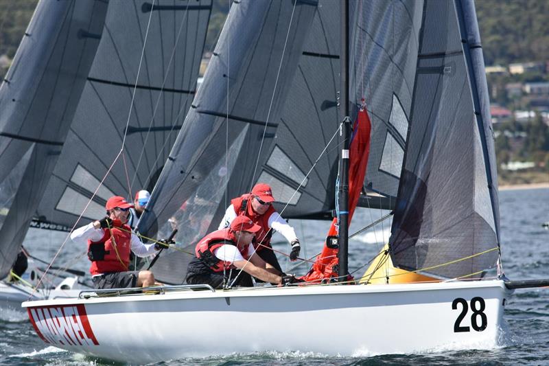 Marvel on day 2 of the 2018 SB20 World Championship photo copyright Jane Austin taken at Royal Yacht Club of Tasmania and featuring the SB20 class