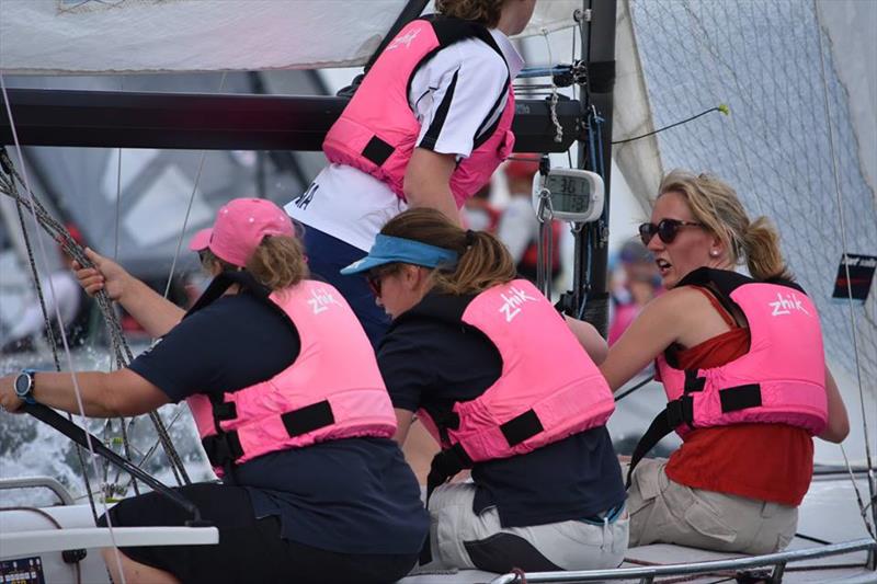 One of the Athena Sailing SB20s, sailed by an all-women crew in the SB20 pennant. - photo © Jane Austin