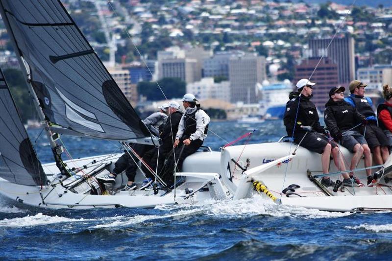 SB20 Pre-Worlds in Hobart - Day 2 photo copyright Jane Austin taken at Royal Yacht Club of Tasmania and featuring the SB20 class