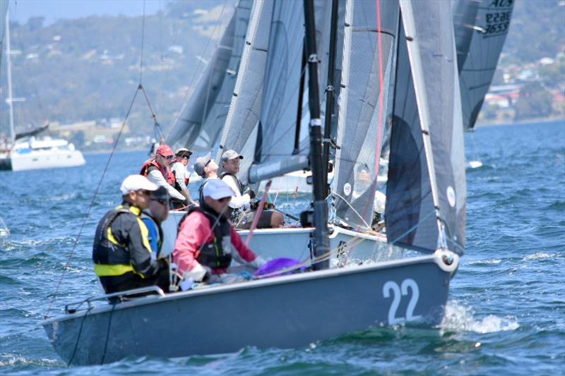 Day 1 – The Russians won race one of the SB20 World Championship photo copyright Jane Austin taken at Royal Yacht Club of Tasmania and featuring the SB20 class