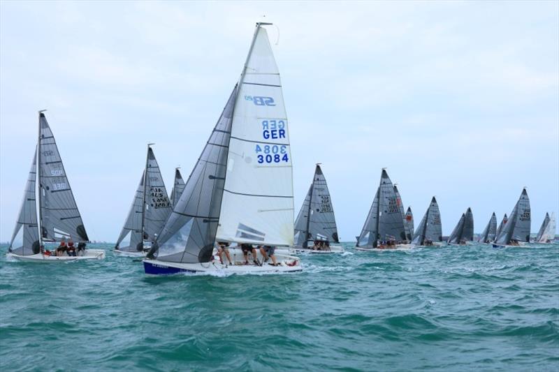 The participating teams on the way to race area at East Coast photo copyright Howie Choo taken at ONE15 Marina Club and featuring the SB20 class