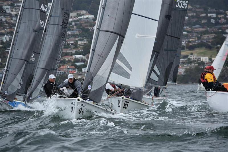 Pinch leading the SB20 pack in Sunday's racing, going on to became State champion - 2018 Crown Series Bellerive Regatta photo copyright Jane Austin taken at Bellerive Yacht Club and featuring the SB20 class