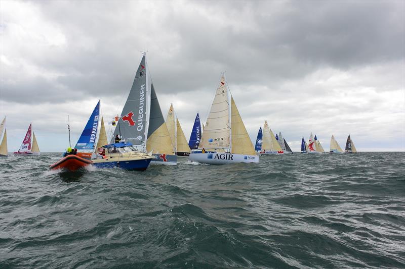 Thirty-two skippers set sail on the 340 mile Solo Concarneau on Thursday 1st May at 1400 BST photo copyright Artemis Offshore Academy taken at  and featuring the Figaro class