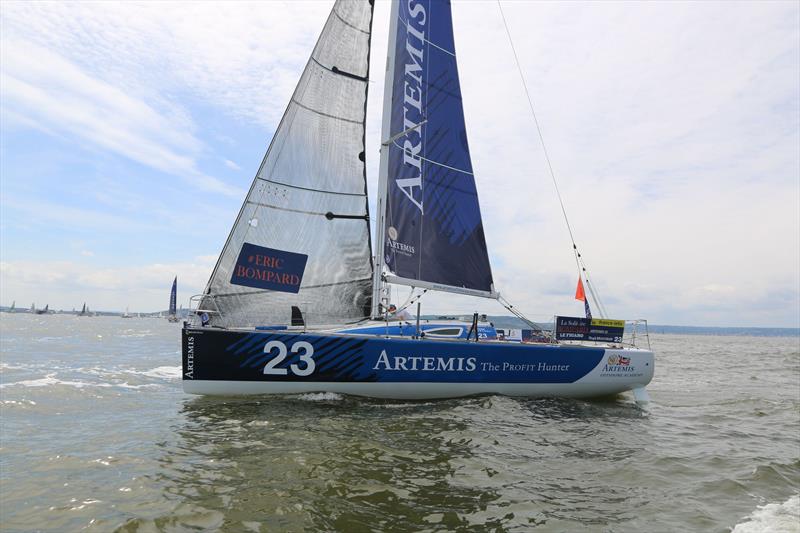 Hugh Brayshaw during La Solitaire Bompard Le Figaro leg 1 start photo copyright Artemis Offshore Academy taken at  and featuring the Figaro class