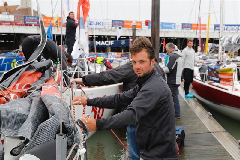 Alan Roberts is the first British skipper to complete Leg 1 as the La Solitaire Bompard Le Figaro fleet arrives in Cowes photo copyright Artemis Offshore Academy taken at  and featuring the Figaro class