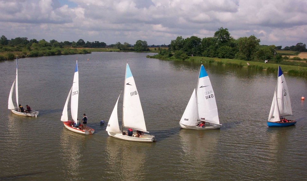 Light winds on the start for the Leader Open at Melton Mowbray SC photo copyright Jane Wharmby taken at Melton Mowbray Sailing Club and featuring the Leader class